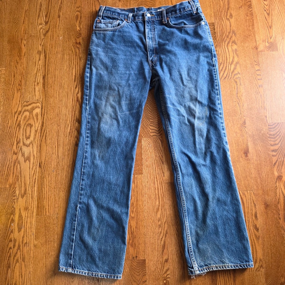 Vtg Levis 517 Red Tab Mens Bootcut Jeans W38‎ L32 Blue Denim 1990s Big & Tall